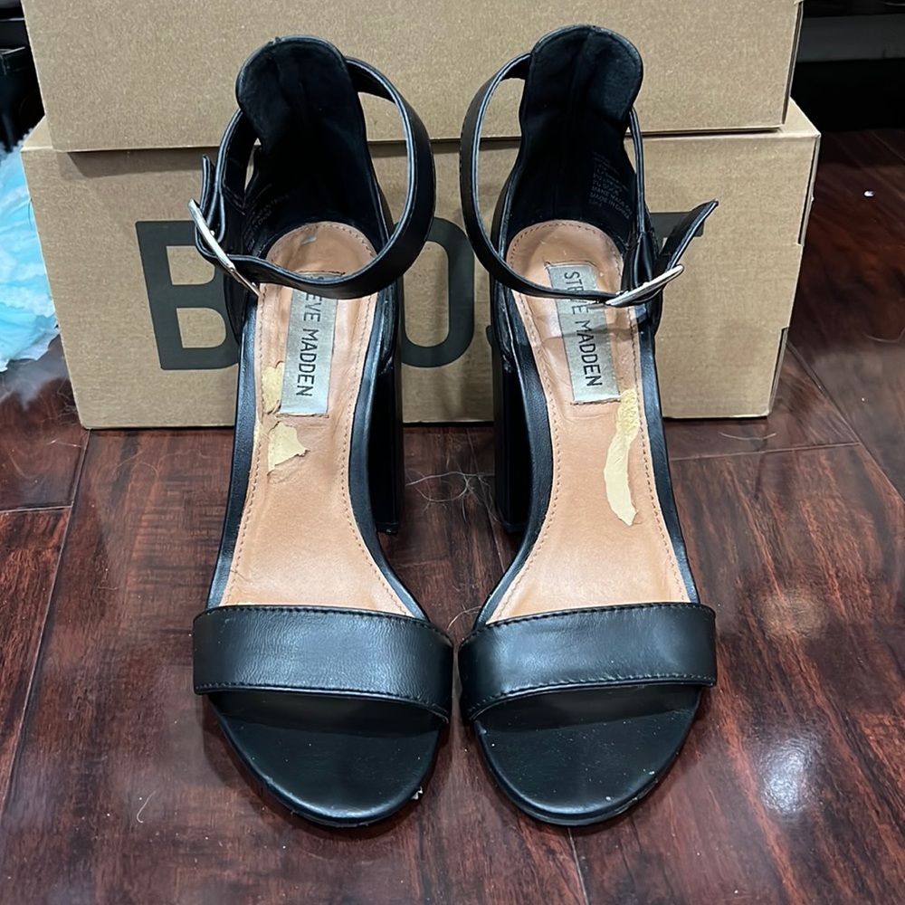 Black chunky heels